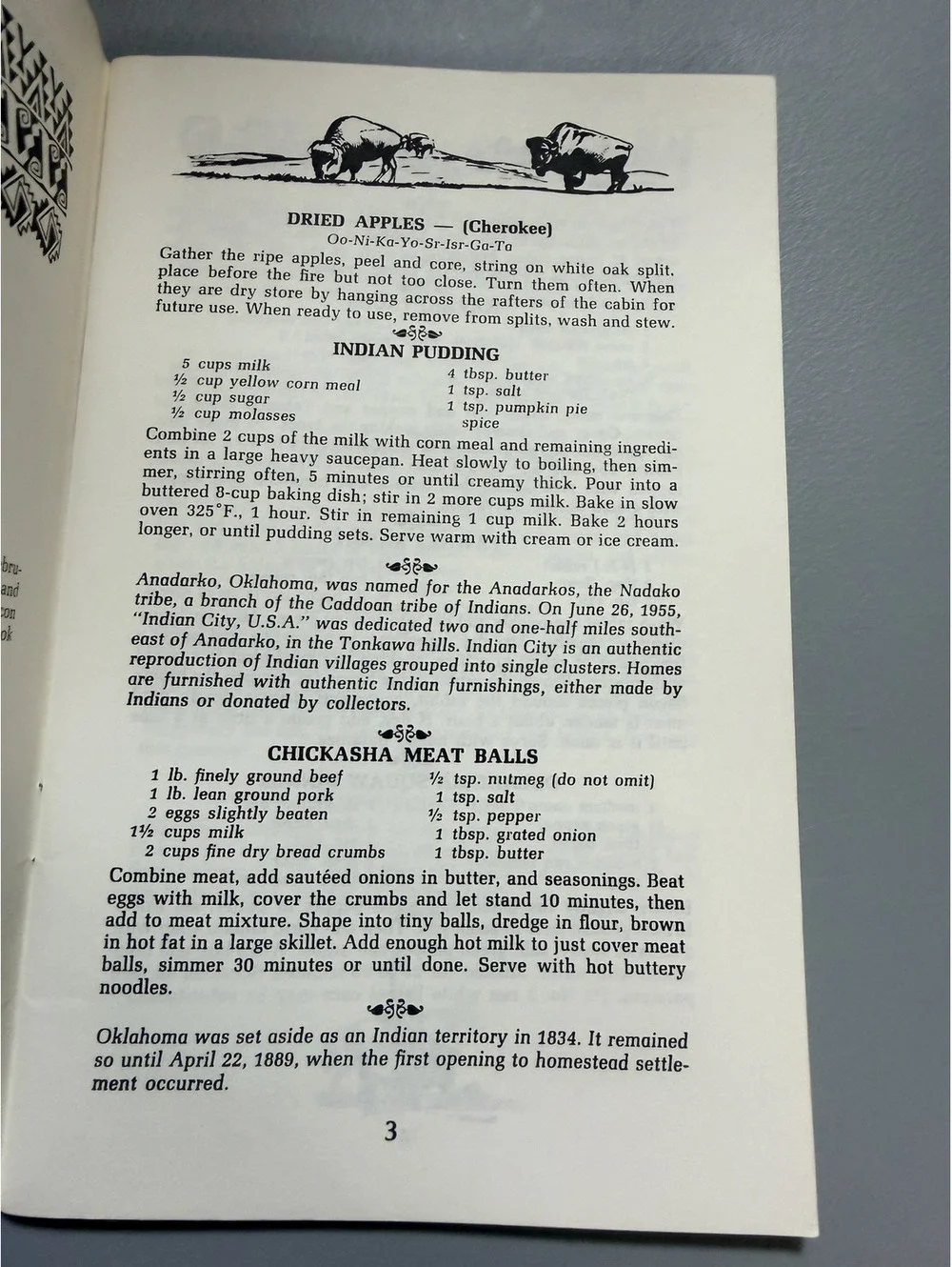 Oklahoma Cookin' 1976 Baxter Lane Vintage Native American Regional Recipe Book